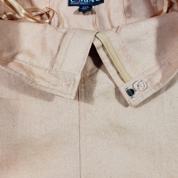 Ellen Tracy Peach 100% Linen Maxi Skirt Sz 10P Workwear Breathable Langenlook - Picture 7 of 11